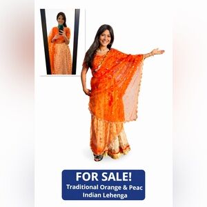 Orange and Cream Women's wedding guest dress